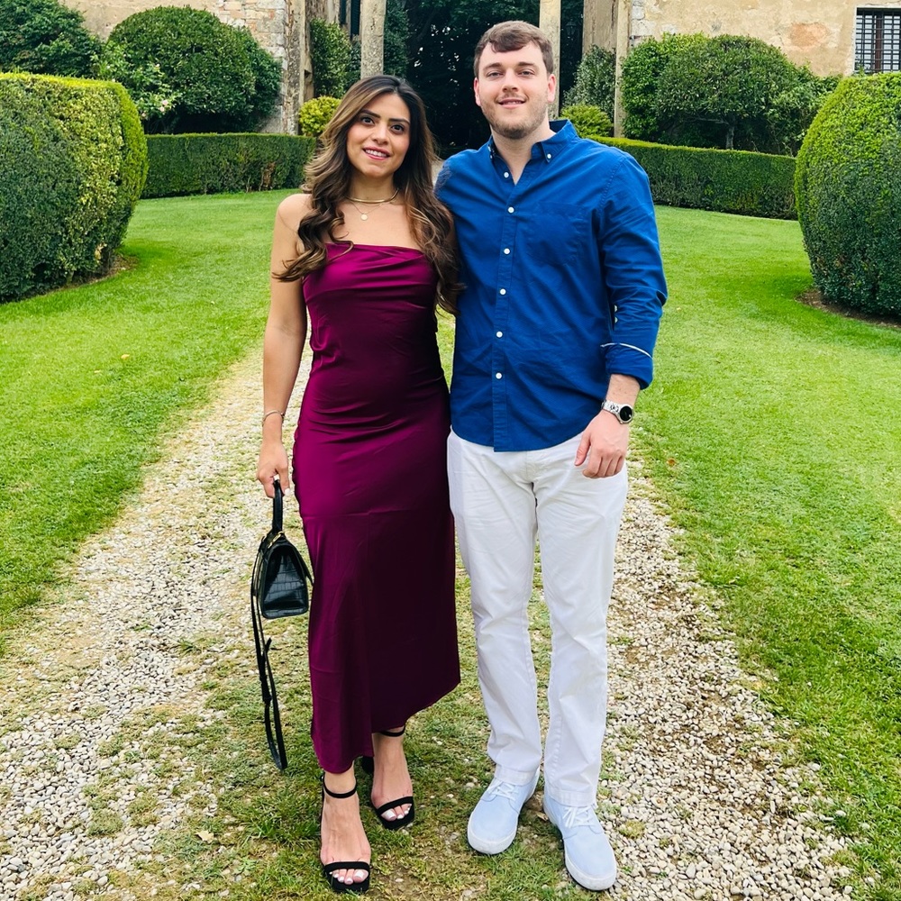 Purple silk dress